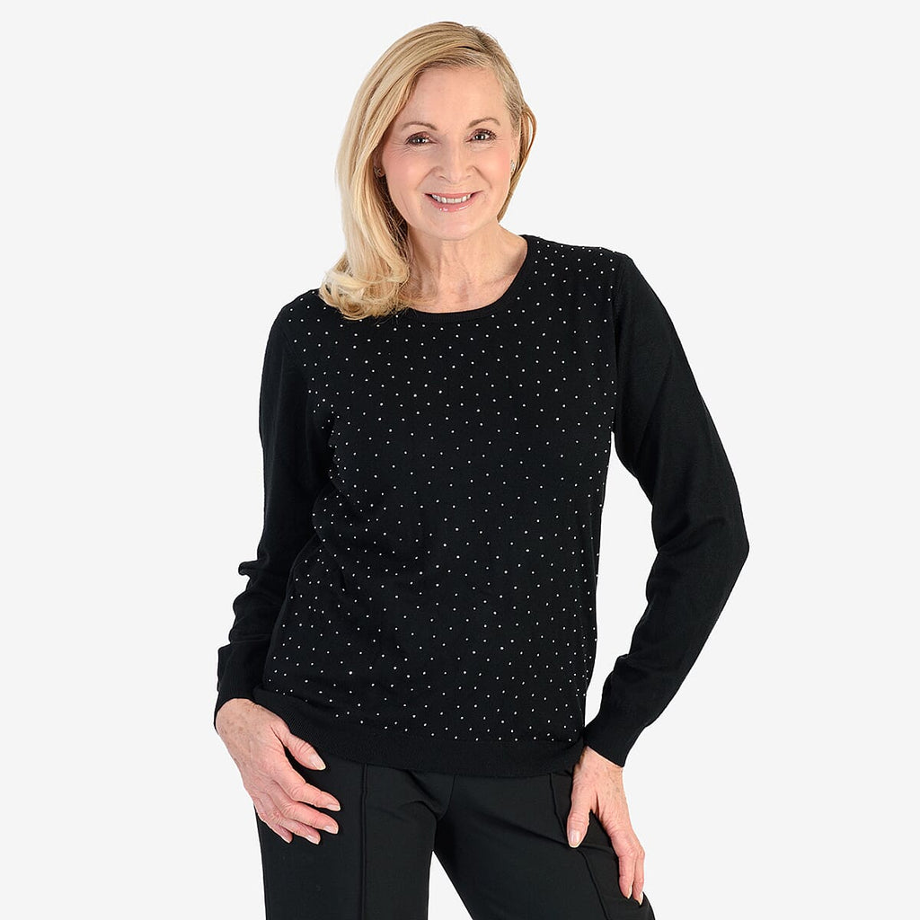 Pure And Natural Super Soft Sparkling Jumper (Size 18) - Black