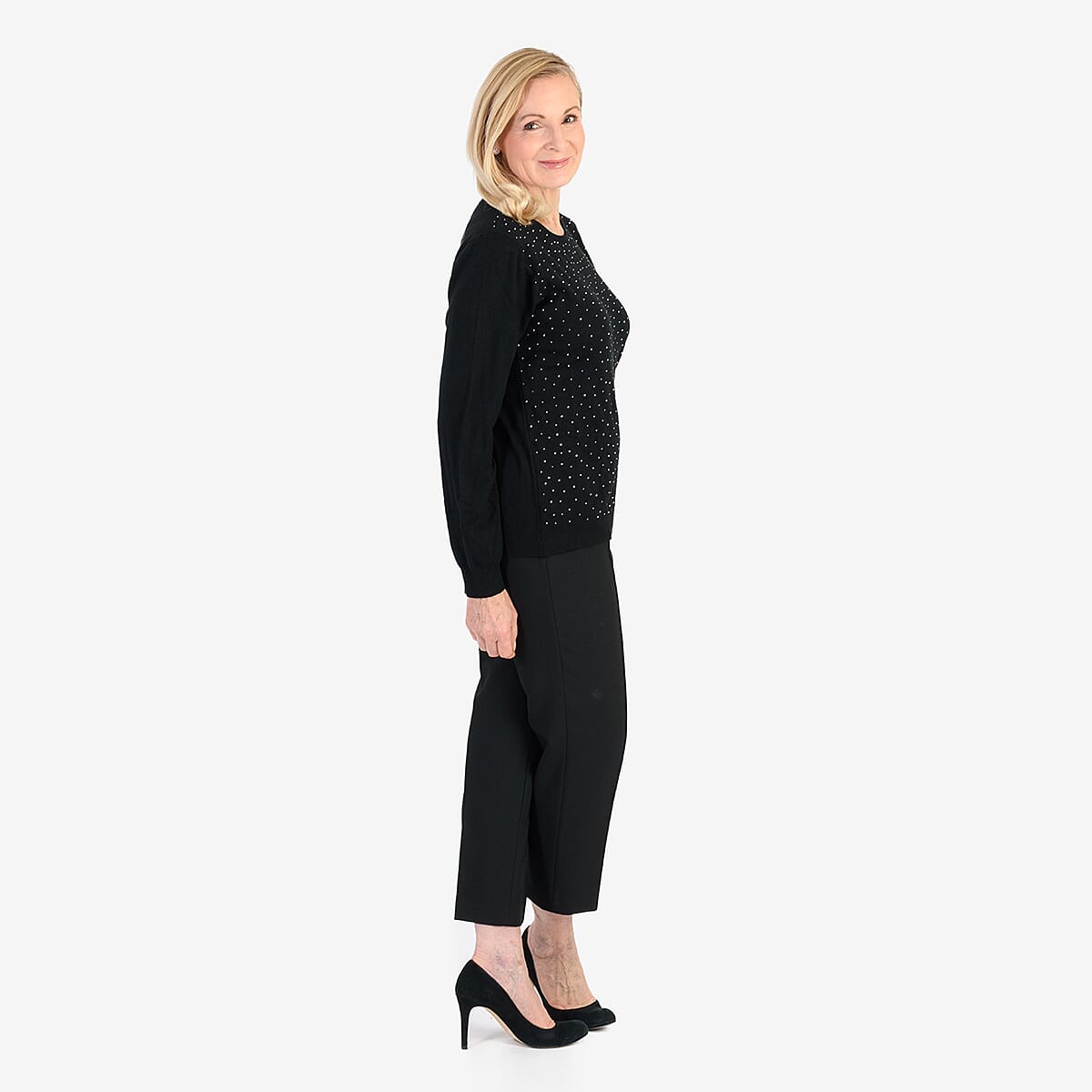 Pure And Natural Super Soft Sparkling Jumper (Size 20) - Black
