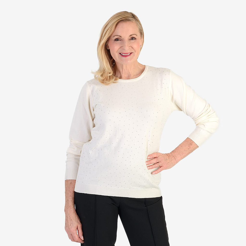 Pure And Natural Super Soft Sparkling Jumper (Size 20) - Ivory
