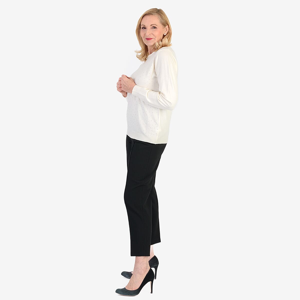Pure And Natural Super Soft Sparkling Jumper (Size 20) - Ivory