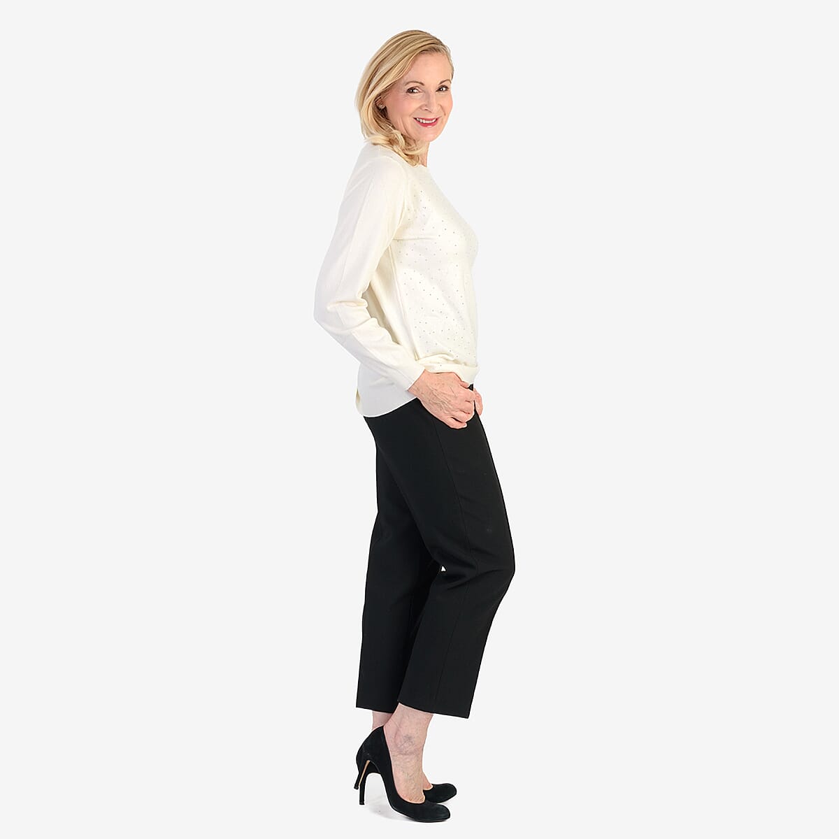 Pure And Natural Super Soft Sparkling Jumper (Size 20) - Ivory