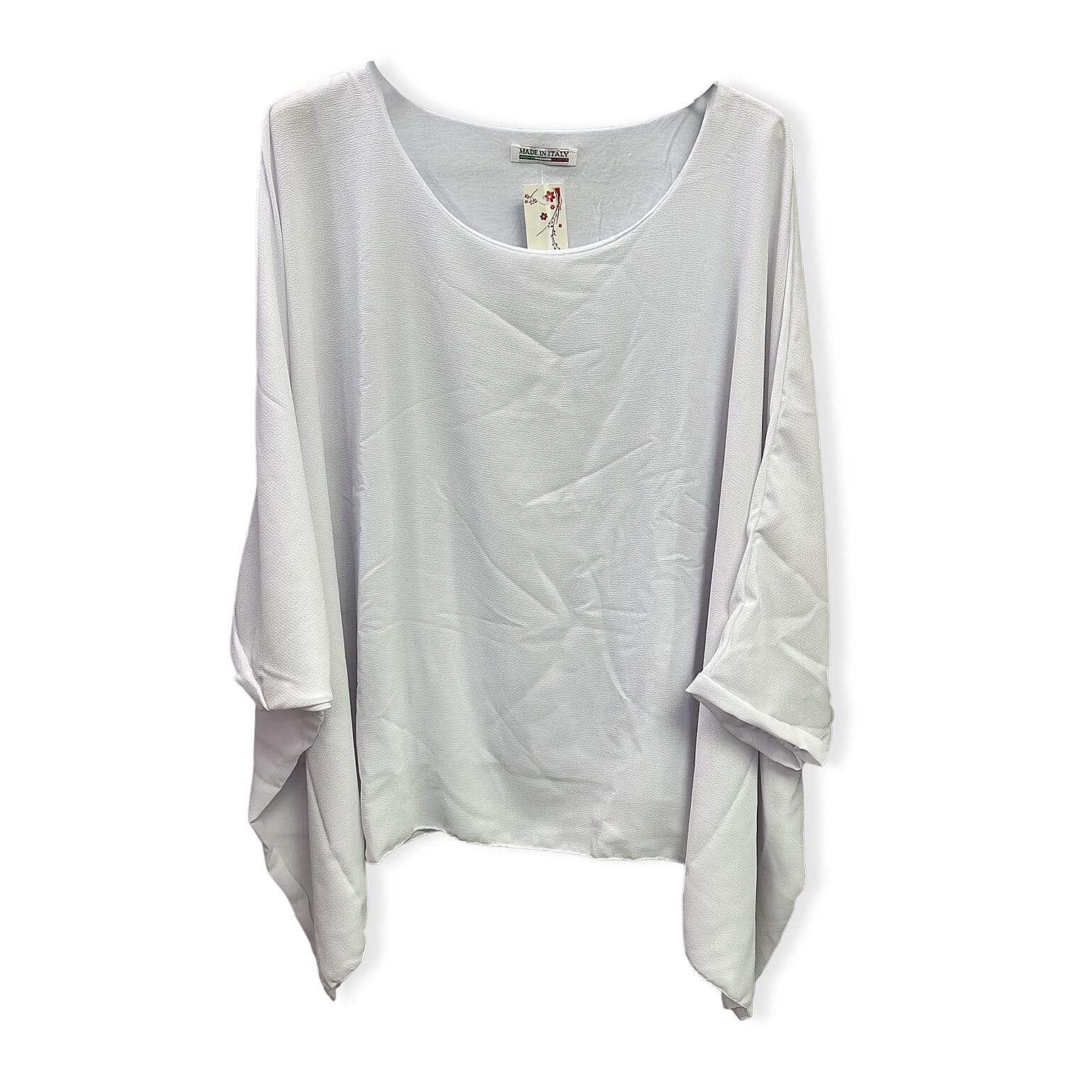 Pure And Nature Plain Batwing Floaty Top With Lining (One size) - White
