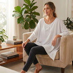 Pure And Nature Plain Batwing Floaty Top With Lining (One size) - White