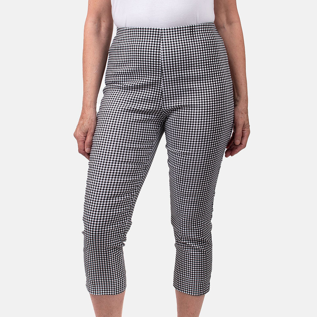 Pure and Natural Woven Trousers (Size 18) - Black - White