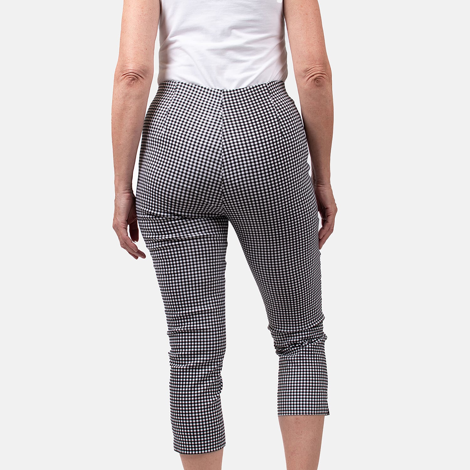 Pure and Natural Woven Trousers (Size 18) - Black - White
