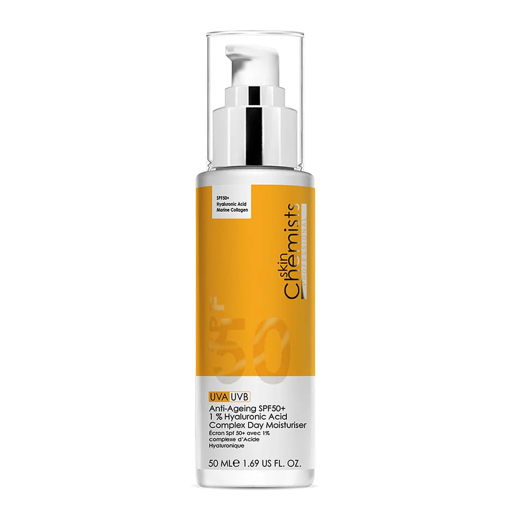 SkinChemists- All In One Skincare - Anti-Ageing SPF50 1% Hyaluronic Acid Day Moisturiser