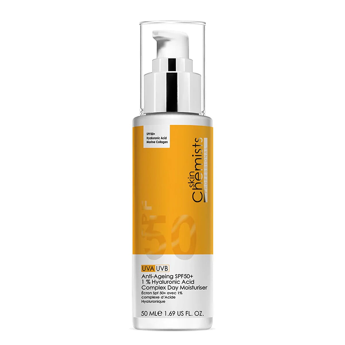 SkinChemists- All In One Skincare - Anti-Ageing SPF50 1% Hyaluronic Acid Day Moisturiser