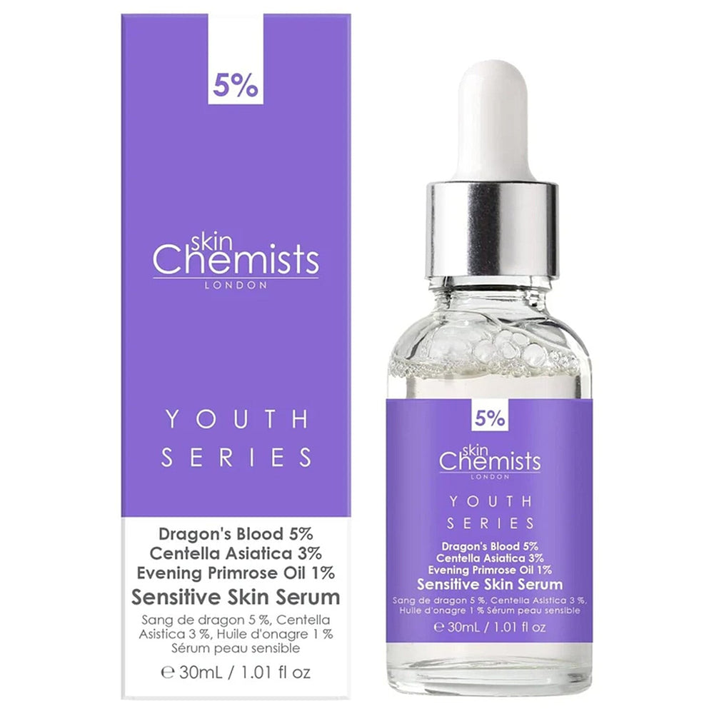 Skin Chemists Sensitive Skin Serum - Dragons Blood 5%, Centella Asistica 3%, Evening Primrose Oil 1% - 30ml