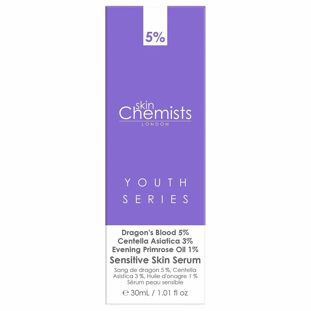 Skin Chemists Sensitive Skin Serum - Dragons Blood 5%, Centella Asistica 3%, Evening Primrose Oil 1% - 30ml