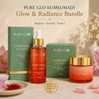 Pure Glo Kumkumadi Glow and Radiance Bundle – Facial Serum 50ml and Facial Cream SPF 50 100ml