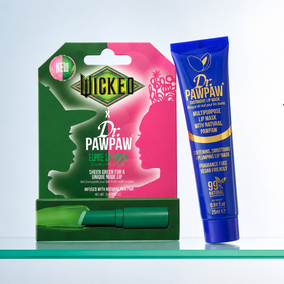 Dr. PawPaw Lip Care Duo – Overnight Lip Mask Balm 25ml and Wicked X Dr. PawPaw Colour-Changing Lip Balm