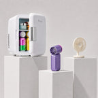 Stay-Cool Summer Bundle – 4L Portable Mini Fridge, Turbo Handheld Fan & Oxycool 8-Inch Rechargeable Fan