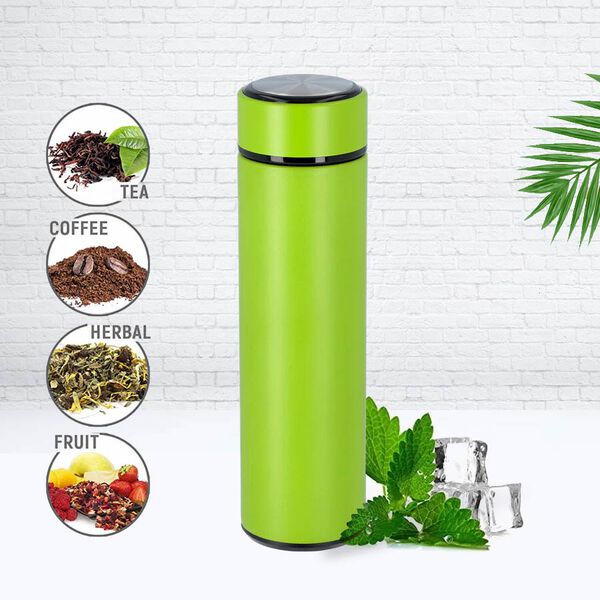 Hot and Cold Flask with Tea Infuser - Neon Green