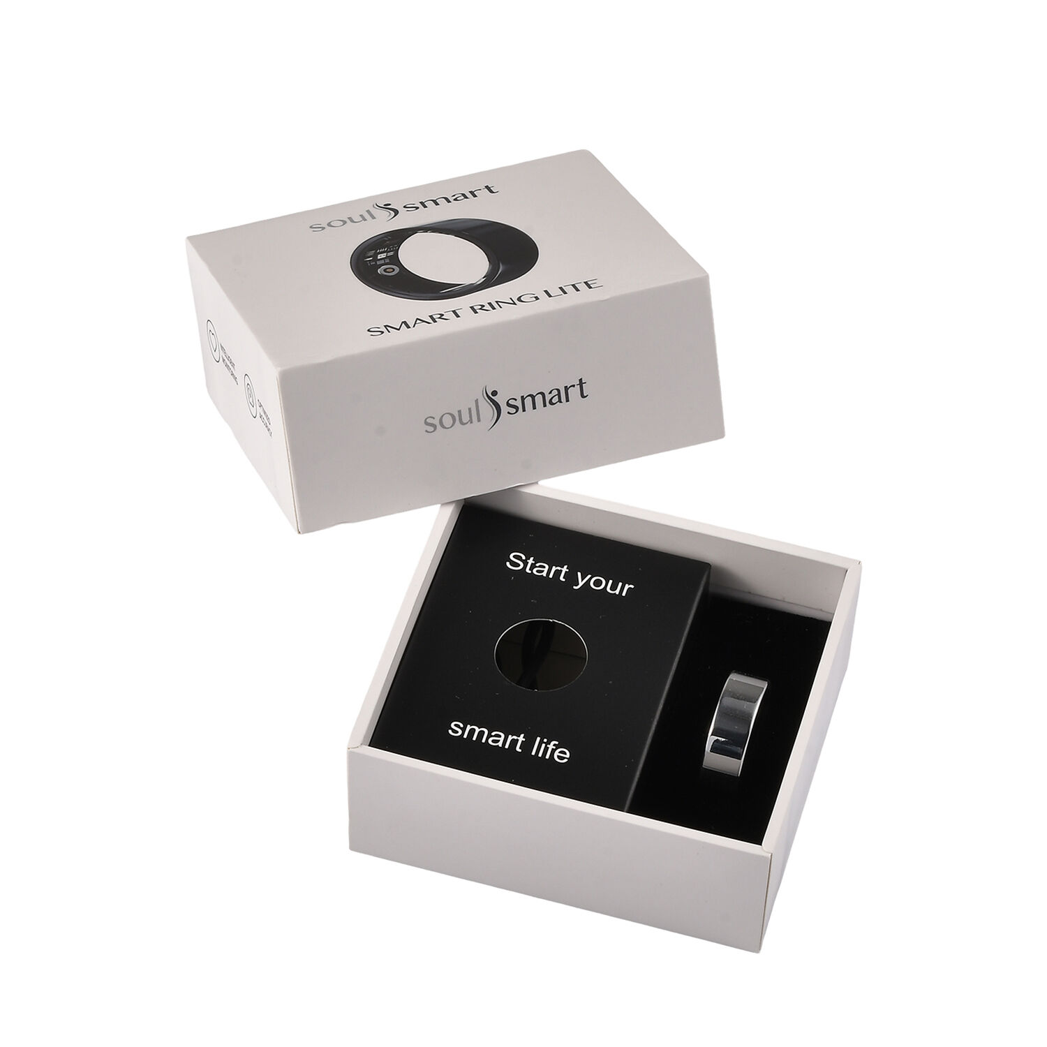 Soul Smart V1 Smart Ring - Stainless Steel Fitness Tracker with Heart Rate, SpO2, Sleep Monitor, Bluetooth 5.1, IP68 Waterproof, Magnetic Charging