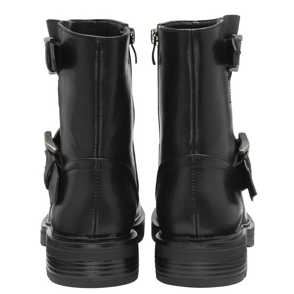 RAVEL Clarice Twin Buckles Zip-Up Ankle Boots (Size 3) - Black