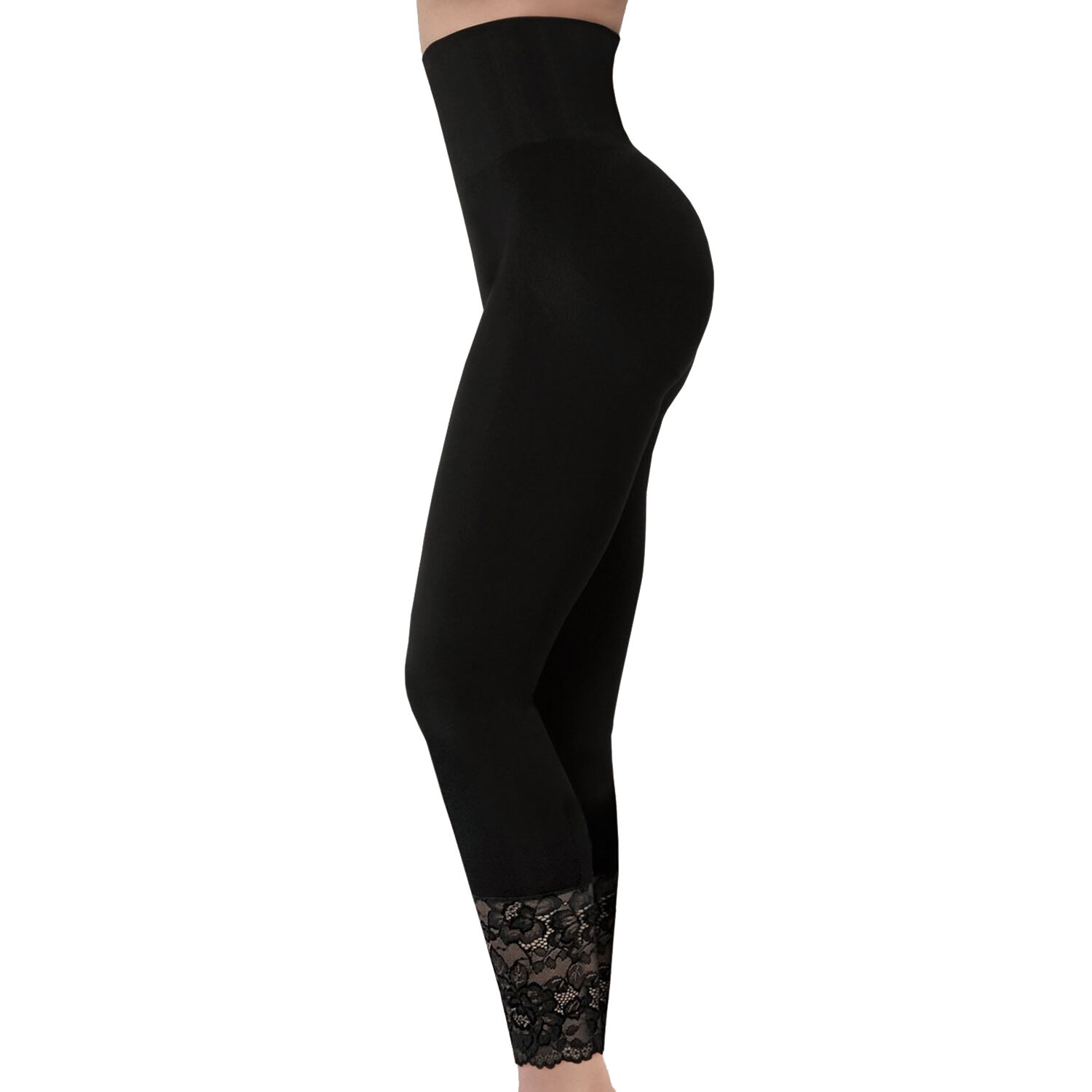 SANKOM SWITZERLAND Patent Shaper Leggings with Lace - Black (Size M-L, 12-18)