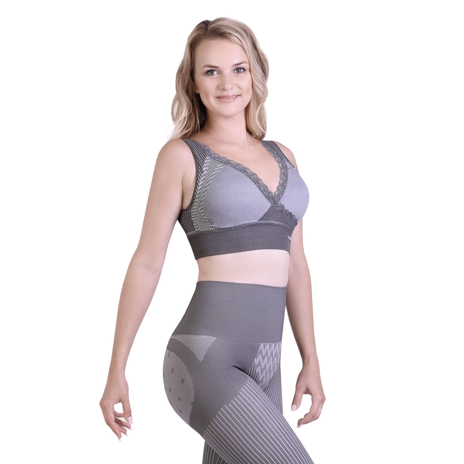 SANKOM SWITZERLAND Patent Support Bra with Lace - Bamboo Hypoallergenic (Size M-L 12-14)