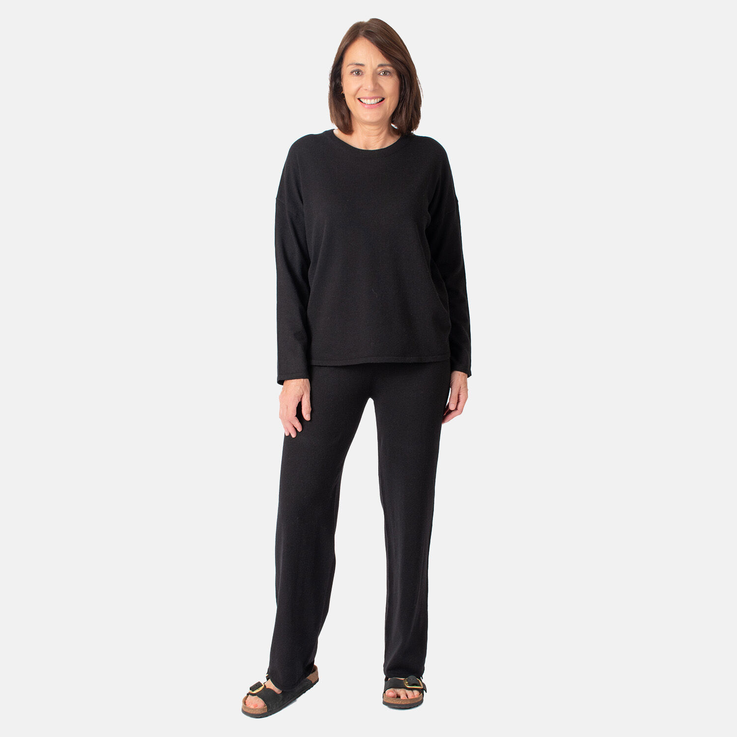 Knitted Jumper & Trousers Set - Black