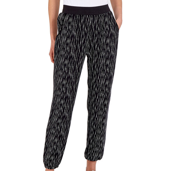 NOVA of London - Raindrop Print Soft Touch Joggers in Black (Size S, 8-12)