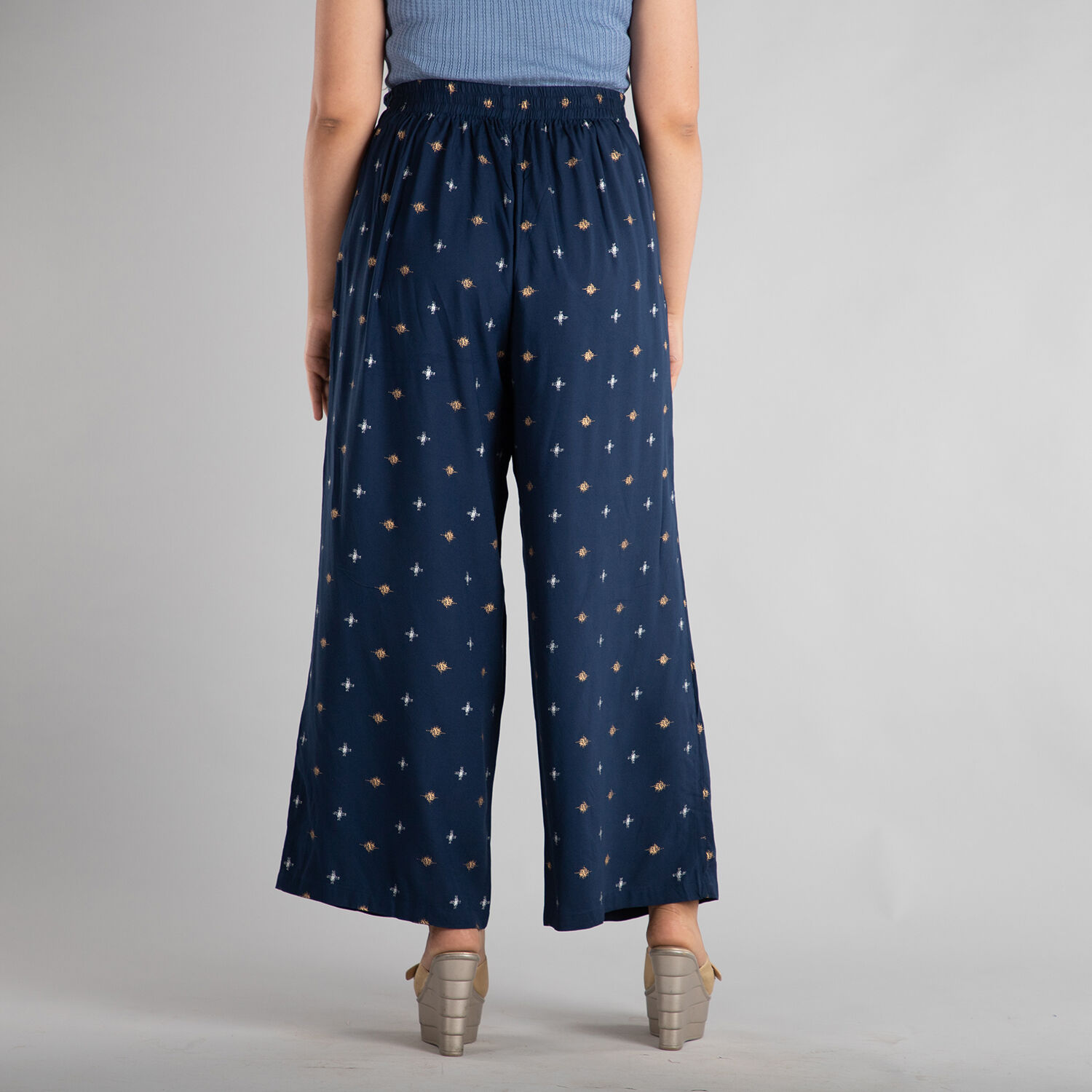 100% Viscose Palazzo (Size 10) - Navy