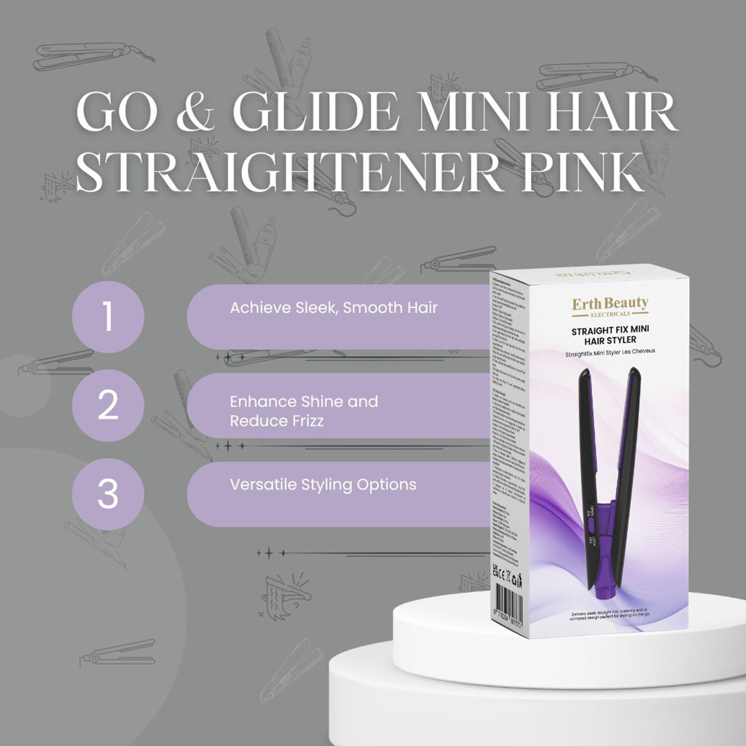 Straight Fix Mini Hair Styler Black