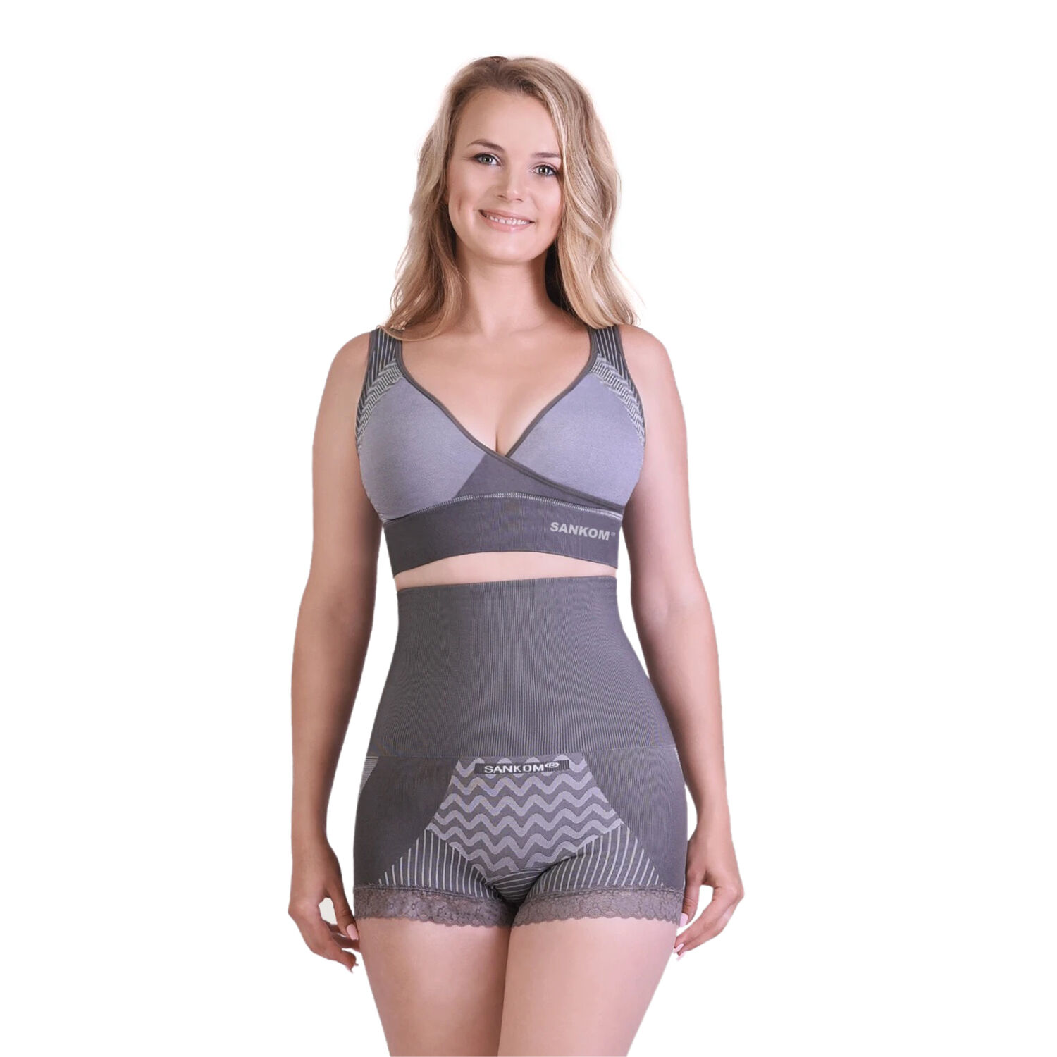 SANKOM SWITZERLAND Patent Premium Bamboo Grey High Waisted Briefs (Size S/M, 8-10)