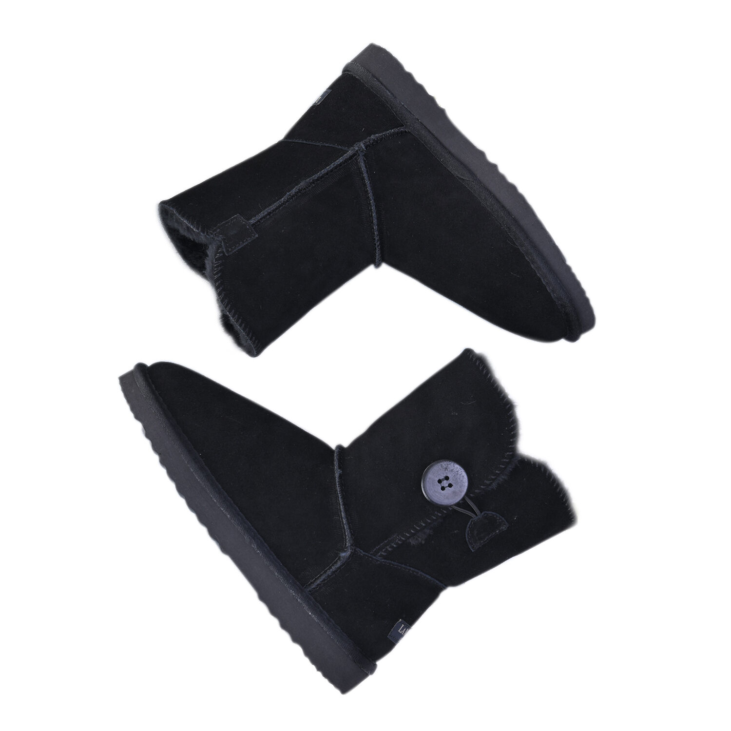 LA MAREY Genuine Suede & Faux Fur Lined Boots (Size 5) - Black