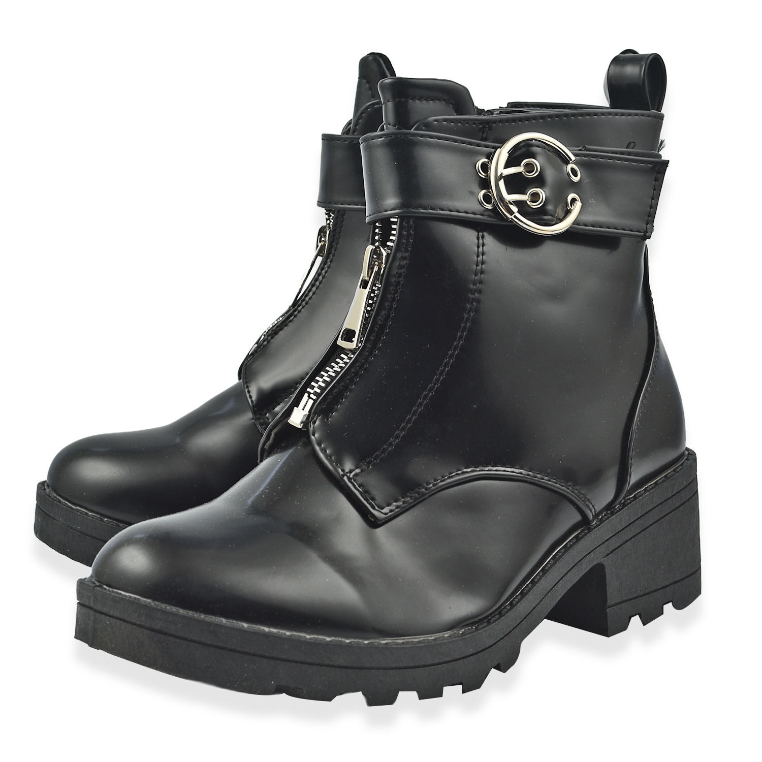 Manchester Closeouts Buckle Seam Zip Boot - Black