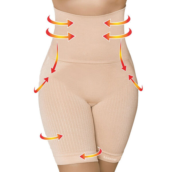 SANKOM SWITZERLAND Patent Cooling Effect Fibres Posture Correction Shapers Shorts - Beige  (UK Size XXL- 20 Plus)
