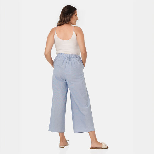 TAMSY 100% Cotton Wide Leg Pant (Size S) - Light Blue