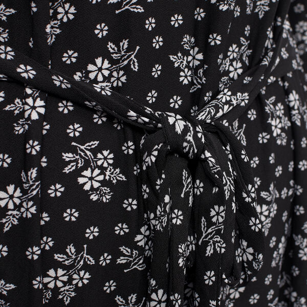 NOVA OF LONDON Floral Pattern Square Neck Swing Dress (Size 18) - Black
