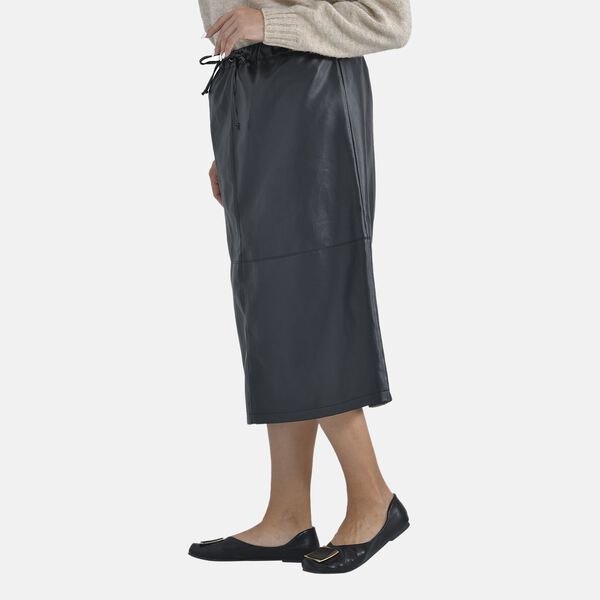 TAMSY Leatherette Skirt (Size S, 8-10) - Black