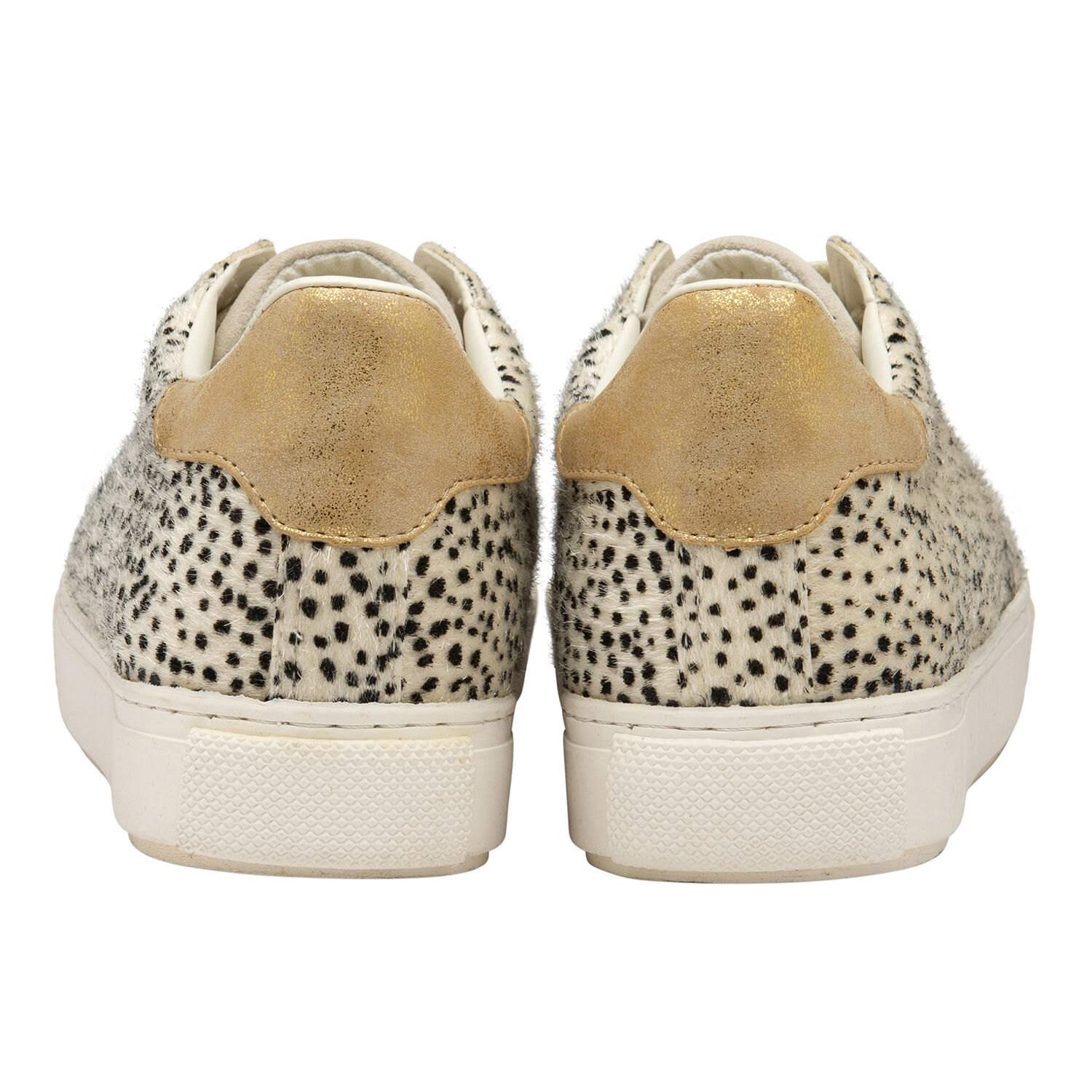 RAVEL Pearl Leopard Print Lace Up Trainer (Size 3) - White